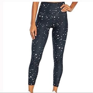 NWT Wildfox Sweat High Waist Rise Black White Scattered Stars 7/8 Leggings Small